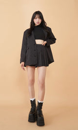 モデル：163cm（着用サイズ：S　着用カラー：BLK）
