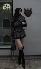 モデル：160cm（着用サイズ：S　着用カラー：BLK）