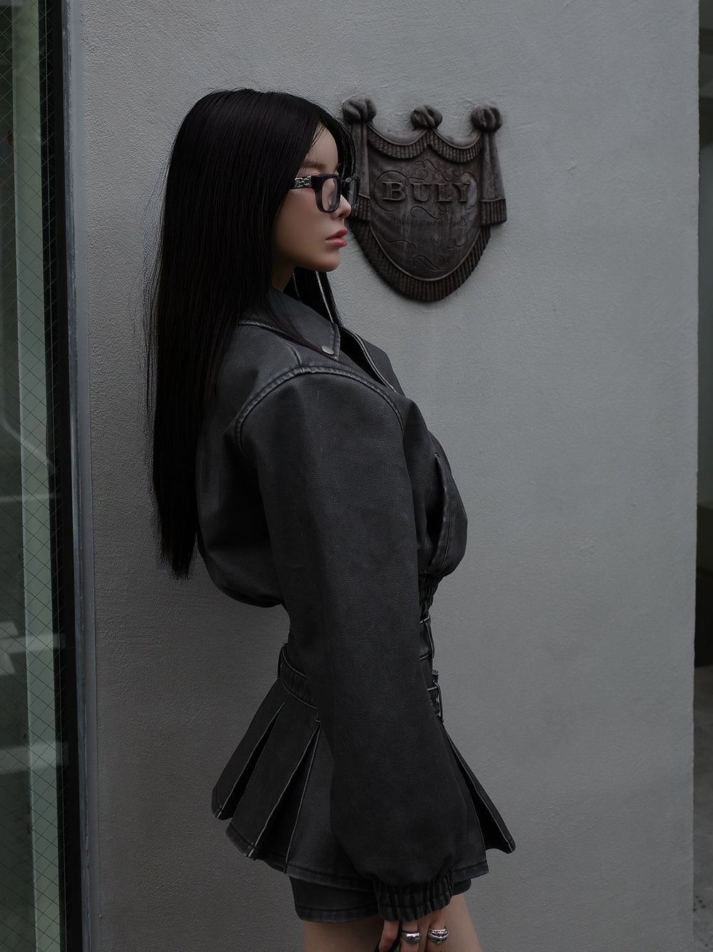 モデル：160cm（着用サイズ：S　着用カラー：BLK）