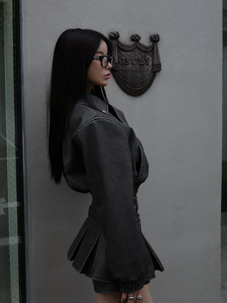 モデル：160cm（着用サイズ：S　着用カラー：BLK）