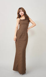 レザーリボンチェックロングワンピース – Darich (ダーリッチ)