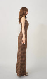 レザーリボンチェックロングワンピース – Darich (ダーリッチ)