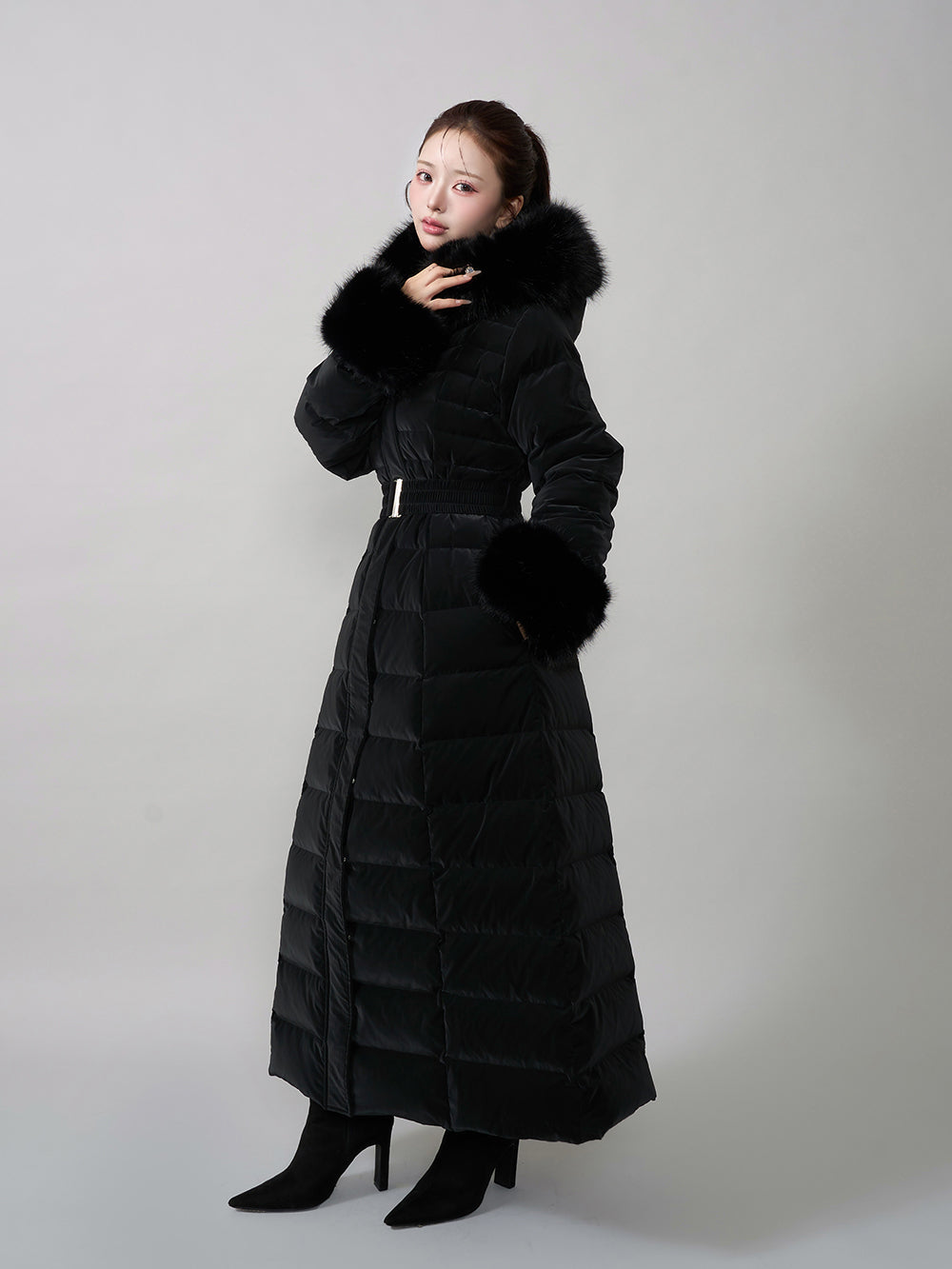 モデル：158cm（着用サイズ：S　着用カラー：BLK）