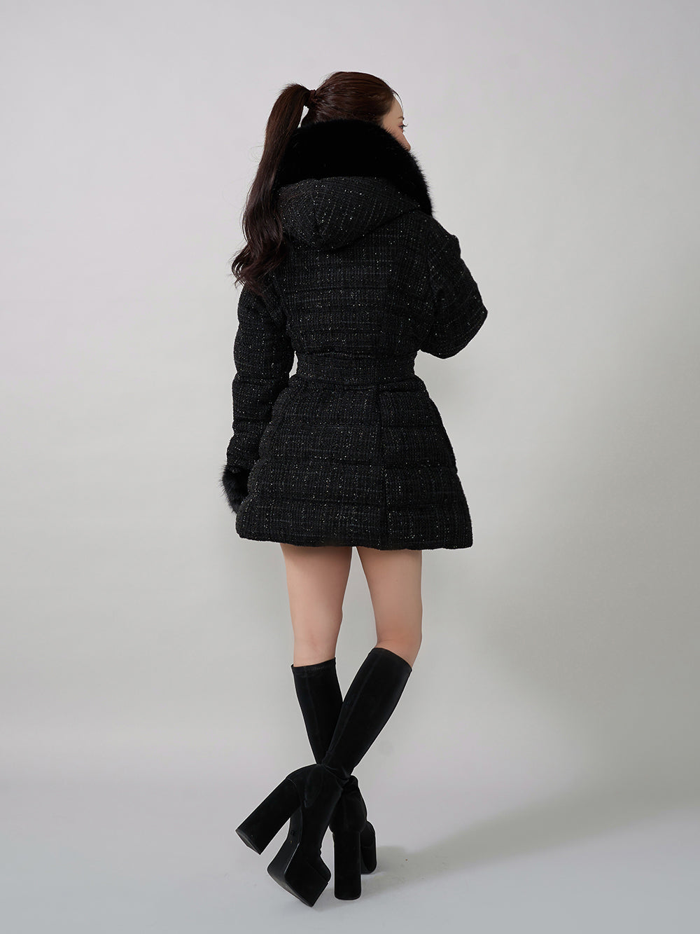 モデル：158cm（着用サイズ：S　着用カラー：BLK）