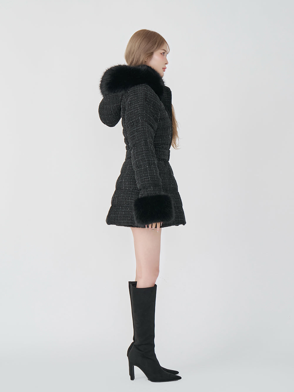 モデル：163cm（着用サイズ：S　着用カラー：BLK）