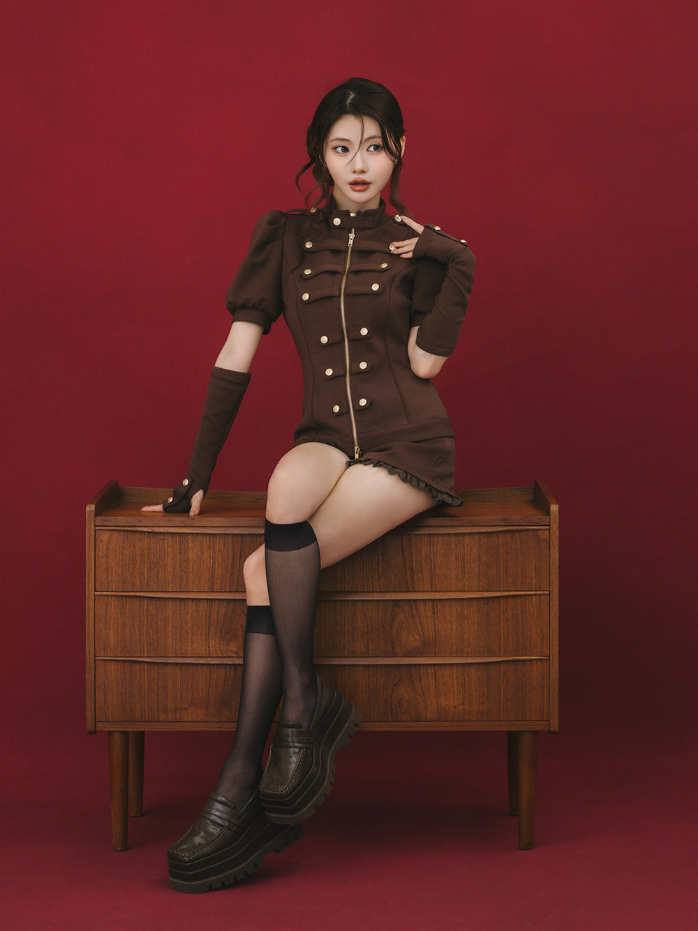 モデル：164cm（着用サイズ：FREE　着用カラー：BRN）
