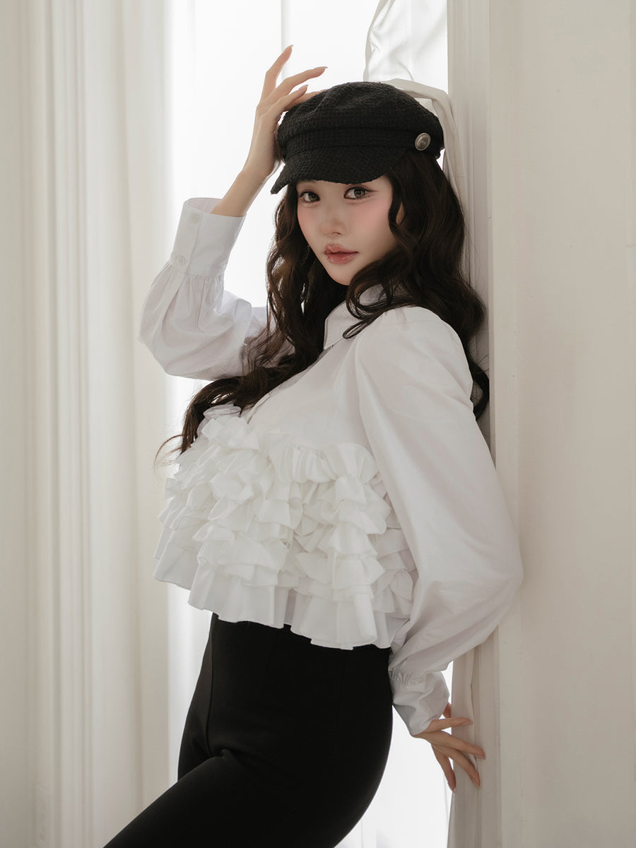 モデル：164cm（着用サイズ：FREE　着用カラー：BLK）