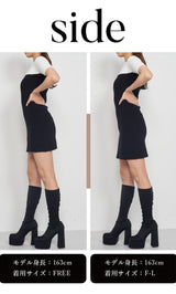 モデル：163cm（着用サイズ：FREE/F-L　着用カラー：BLK）