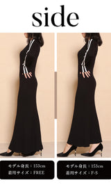 モデル：153cm（着用サイズ：F-S/FREE　着用カラー：BLK）