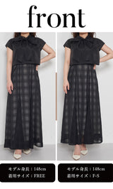 モデル：148cm（着用サイズ：F-S/FREE　着用カラー：BLK）