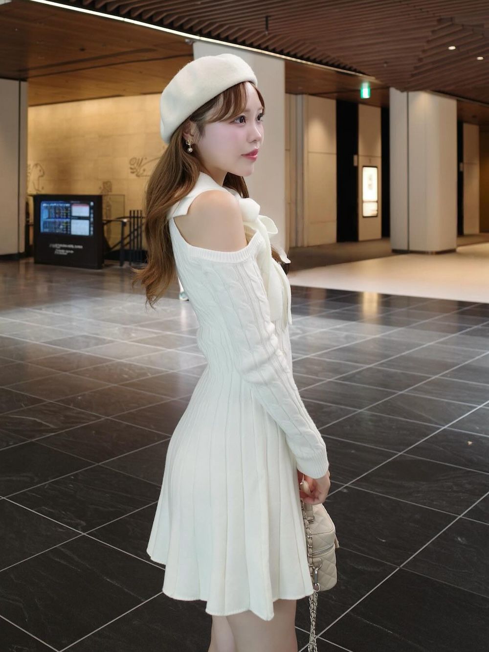 アメスリフレアニットミニワンピース