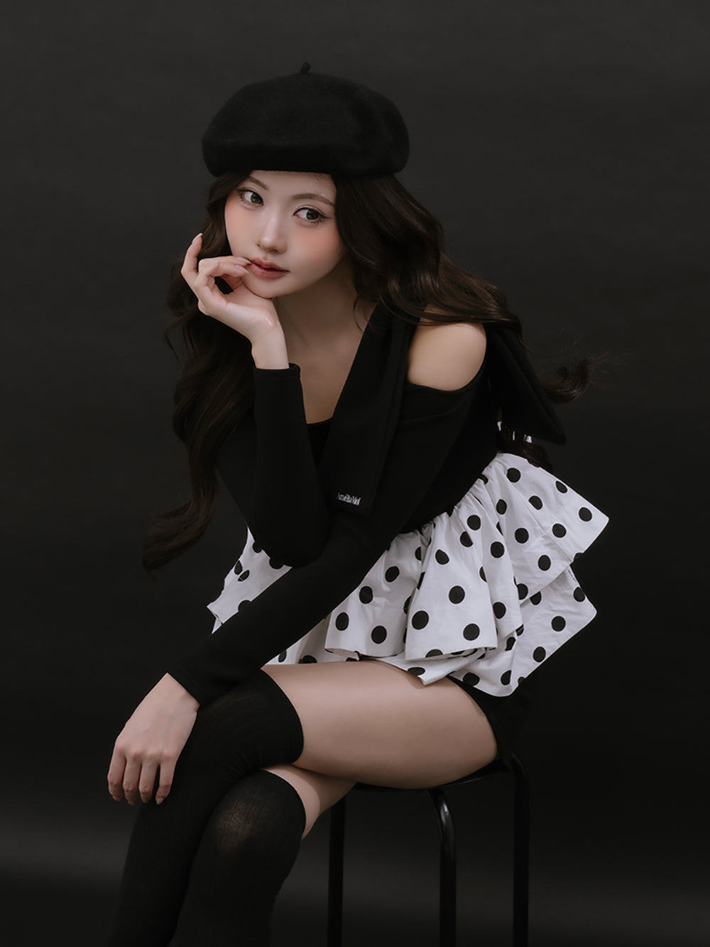 モデル：164cm（着用サイズ：FREE　着用カラー：DOT）