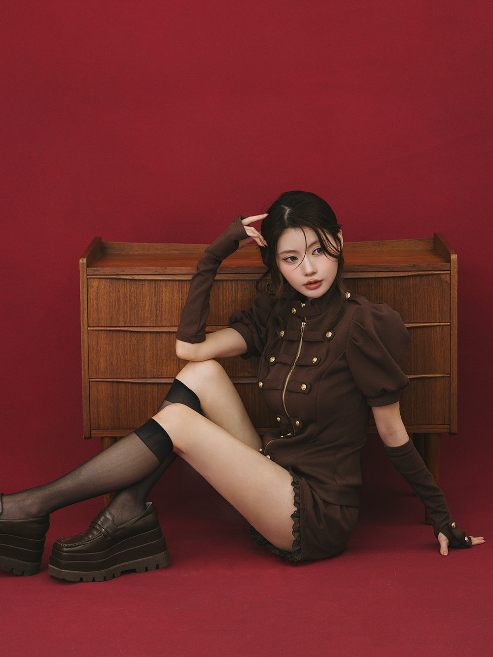 モデル：164cm（着用サイズ：FREE　着用カラー：BRN）