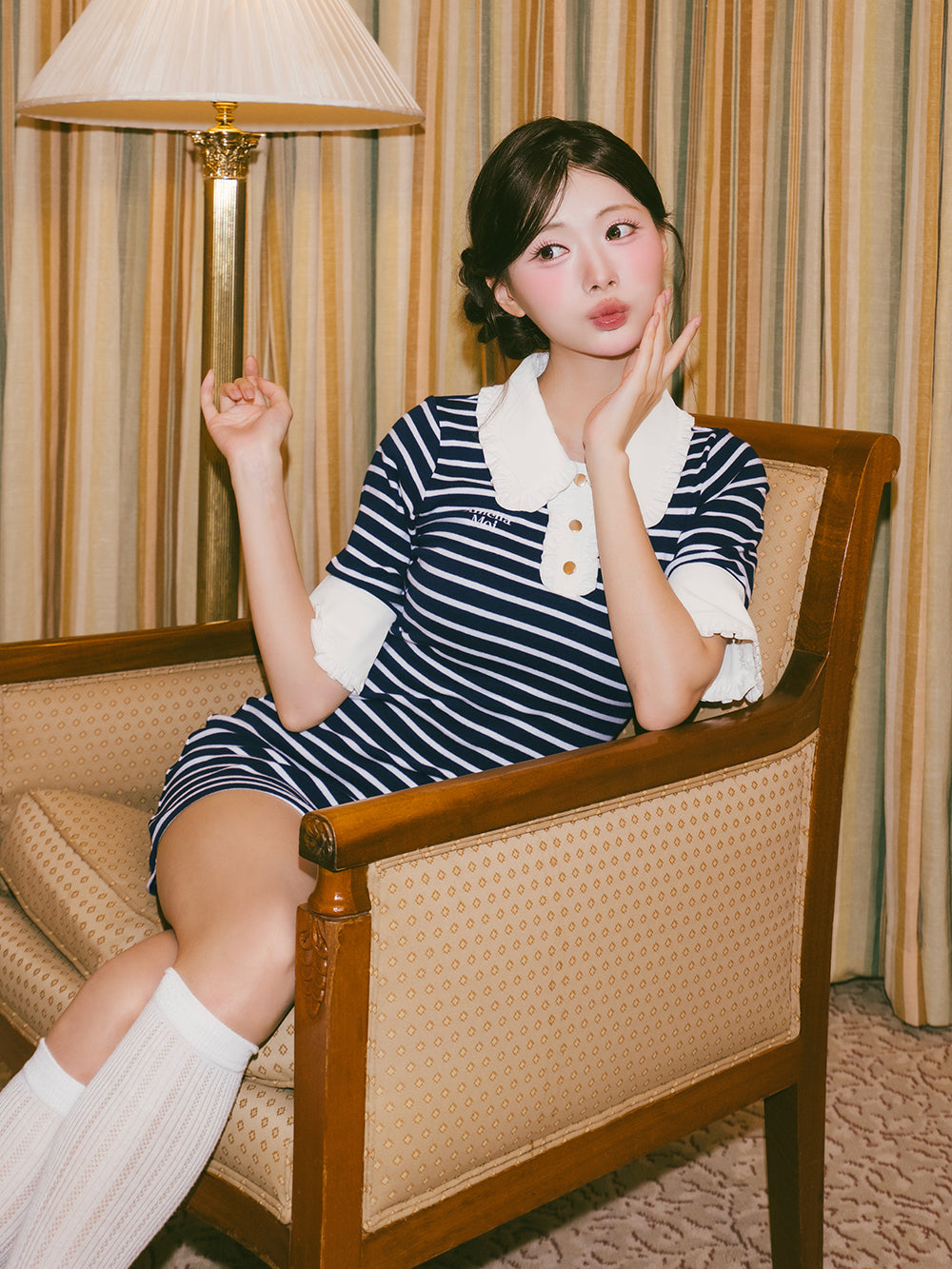 モデル：164cm（着用サイズ：FREE　着用カラー：NVY）