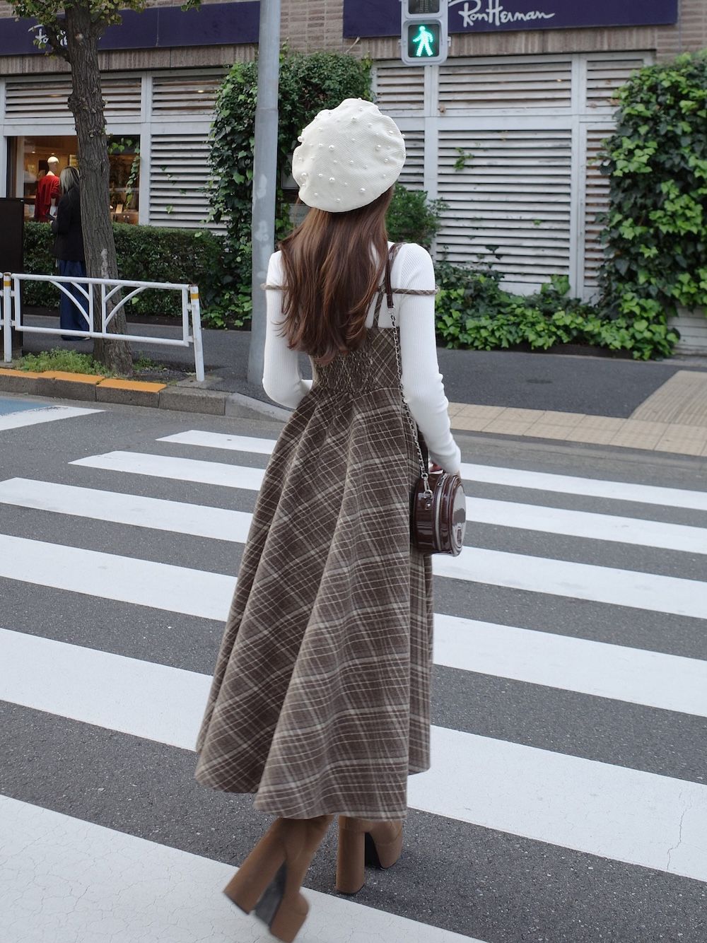 レイヤードチェックイレヘムミディワンピース – Darich