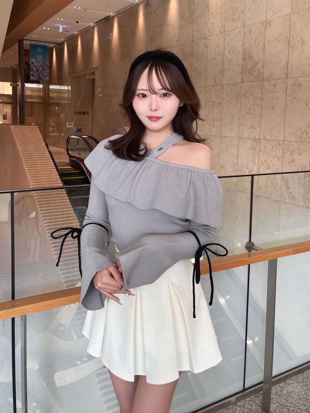 モデル：162cm（着用サイズ：FREE　着用カラー：GRY）