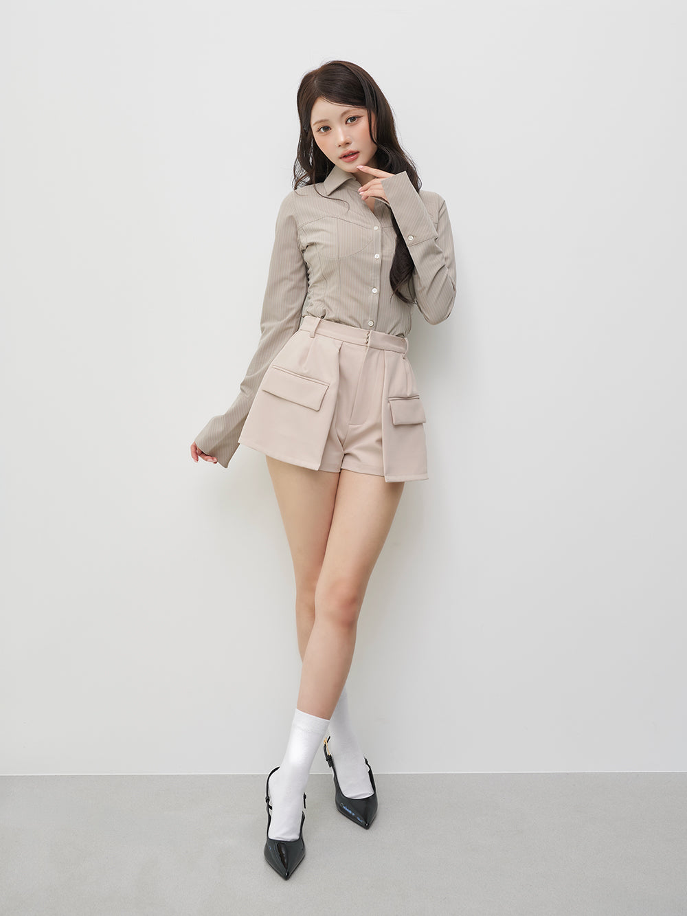 モデル：164cm（着用サイズ：FREE　着用カラー：L-BEG）