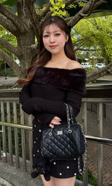 モデル：151cm（着用サイズ：FREE　着用カラー：BLK）