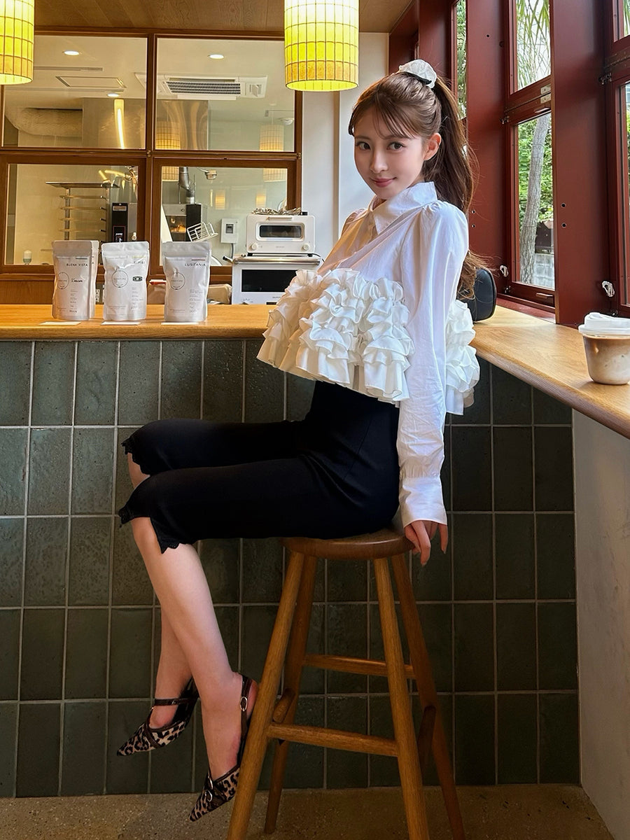モデル：161cm（着用サイズ：FREE　着用カラー：WHT）