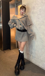 モデル：158cm（着用サイズ：FREE　着用カラー：GRY）