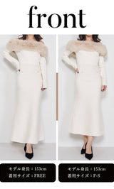 モデル：153cm（着用サイズ：F-S/FREE　着用カラー：IVO）