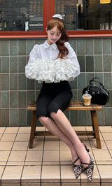 モデル：161cm（着用サイズ：FREE　着用カラー：BLK）
