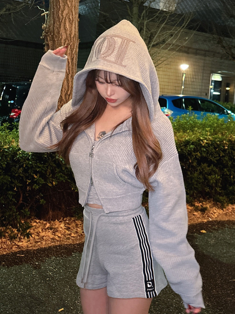モデル：158cm（着用サイズ：FREE　着用カラー：GRY）