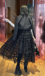 モデル：164cm（着用サイズ：FREE　着用カラー：BLK）