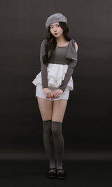 モデル：161cm（着用サイズ：FREE　着用カラー：GRY）