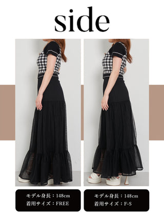 モデル：148cm（着用サイズ：F-S/FREE　着用カラー：BLK）