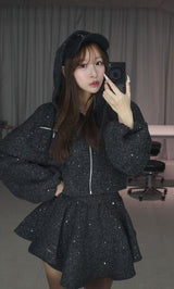 モデル：156cm（着用サイズ：FREE　着用カラー：BLK）