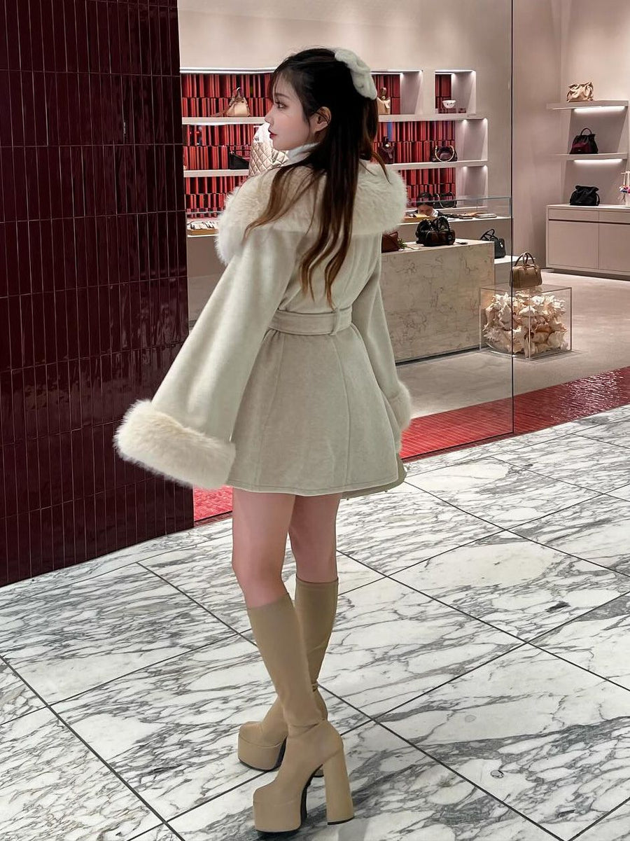 モデル：158cm（着用サイズ：FREE　着用カラー：BEG）