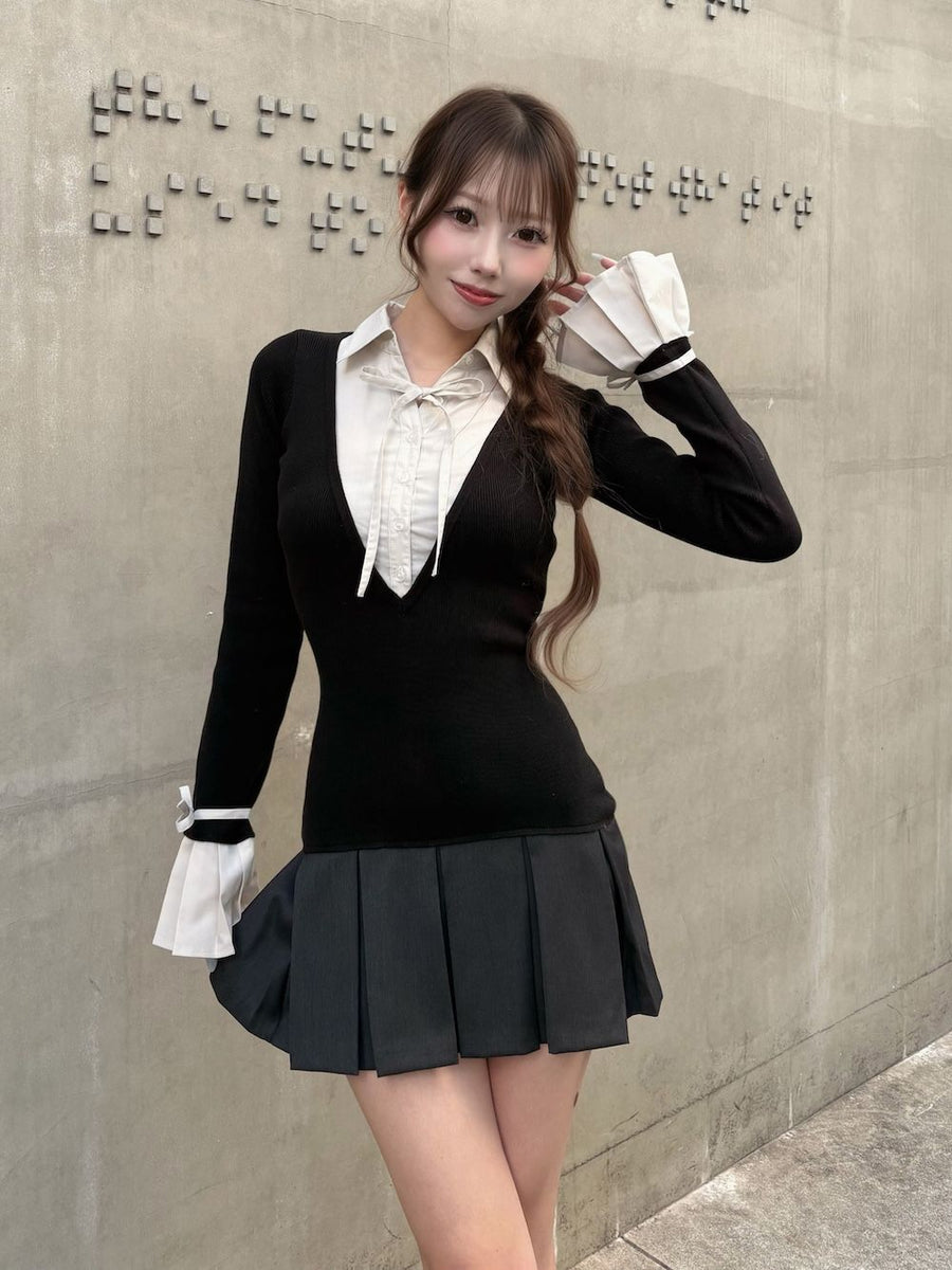 モデル：162cm（着用サイズ：FREE　着用カラー：BLK）