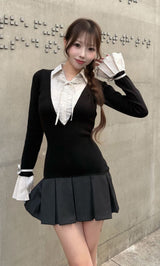 モデル：162cm（着用サイズ：FREE　着用カラー：BLK）