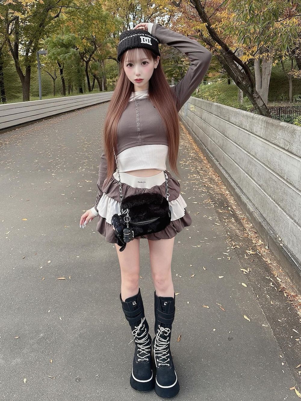 モデル：158cm（着用サイズ：FREE　着用カラー：C-GRY）