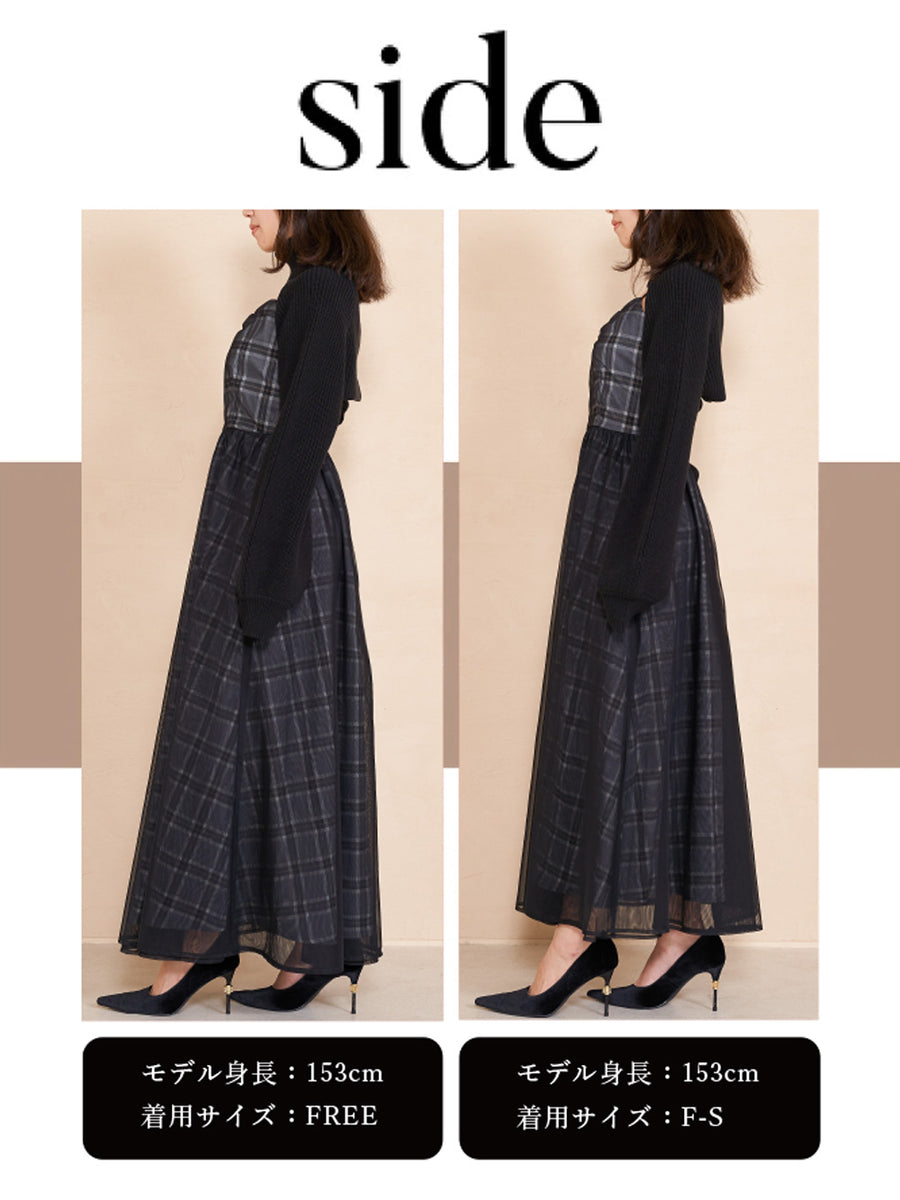 モデル：153cm（着用サイズ：F-S/FREE　着用カラー：BLK）