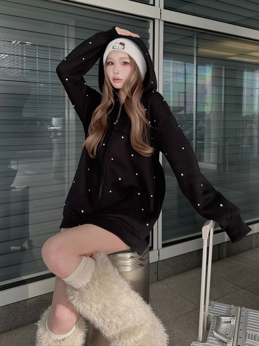 モデル：163cm（着用サイズ：FREE　着用カラー：BLK）