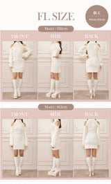 モデル：156cm/163cm（着用サイズ：F-L　着用カラー：WHT）