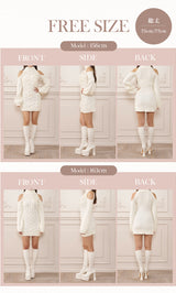 モデル：156cm/163cm（着用サイズ：FREE　着用カラー：WHT）