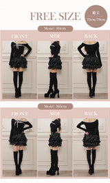 モデル：161cm/165cm（着用サイズ：FREE　着用カラー：BLK）