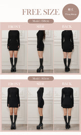 モデル：158cm/163cm（着用サイズ：FREE　着用カラー：BLK）