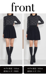 モデル：163cm（着用サイズ：FREE/F-L　着用カラー：BLK）