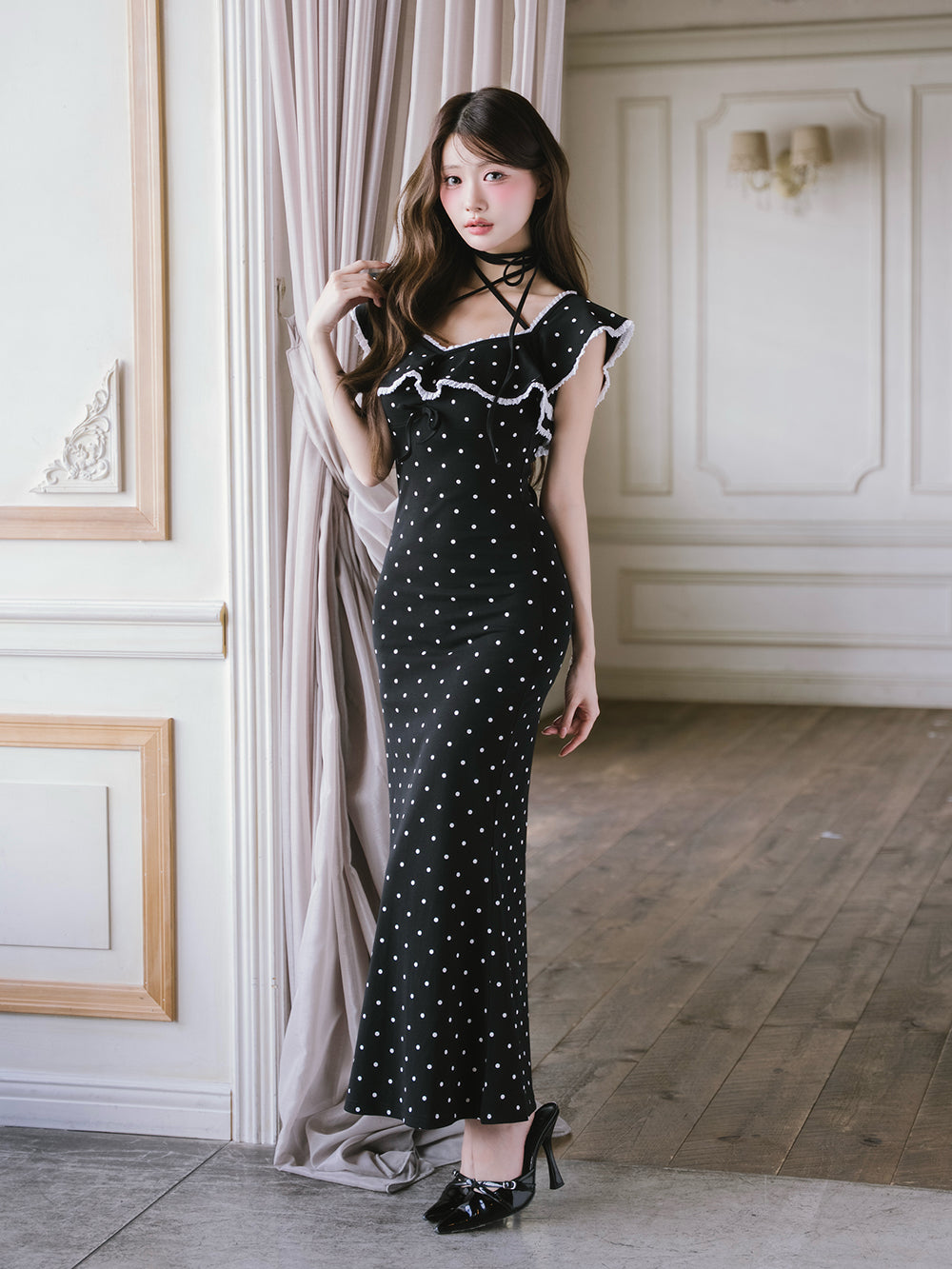 モデル：164cm（着用サイズ：FREE　着用カラー：DOT）