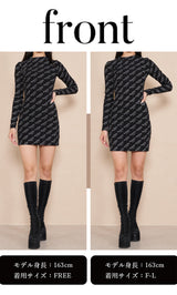 モデル：163cm（着用サイズ：FREE/F-L　着用カラー：BLK）