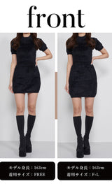 モデル：163cm（着用サイズ：FREE/F-L　着用カラー：BLK）