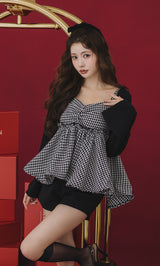 モデル：164cm（着用サイズ：FREE　着用カラー：BLK）