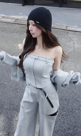 モデル：158cm（着用サイズ：FREE　着用カラー：GRY）