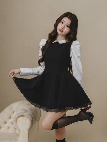 モデル：164cm（着用サイズ：FREE　着用カラー：BLK）