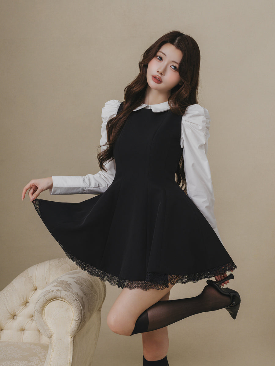 モデル：164cm（着用サイズ：FREE　着用カラー：BLK）