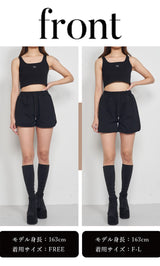 モデル：163cm（着用サイズ：FREE/F-L　着用カラー：BLK）